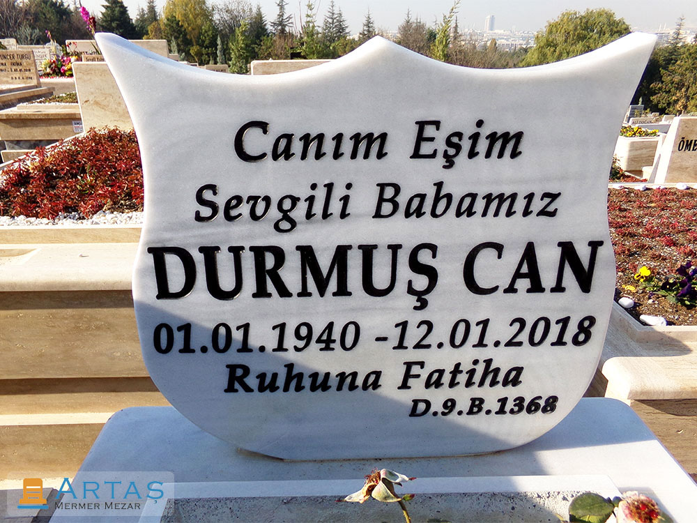 Gül Görünümlü Marmara Beyazı Mermer Baş Taşı Gül Görünümlü Marmara Beyazı Mermer Baş Taşı