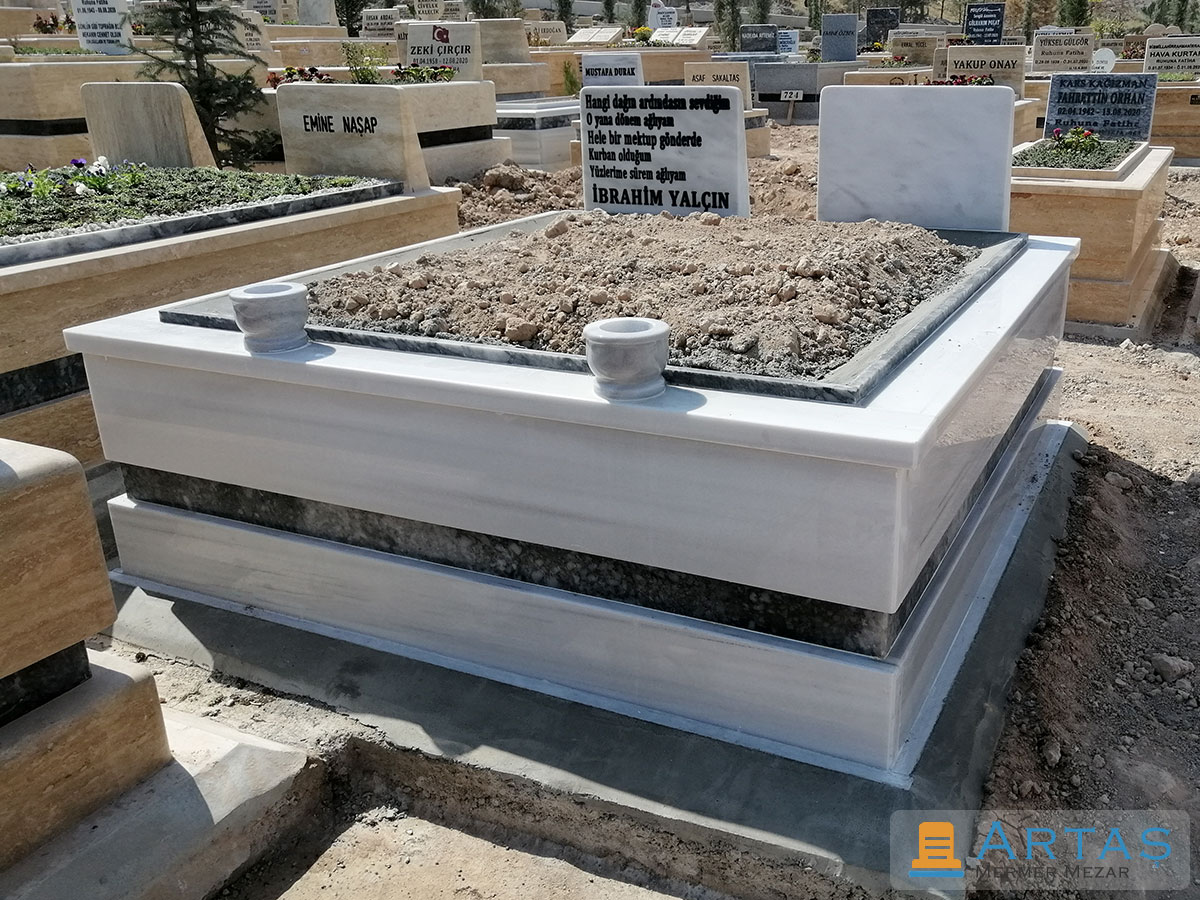 Çift Kişilik Marmara Beyazı 60cm Mezar Taşı Çift Kişilik Marmara Beyazı 60cm Mezar Taşı