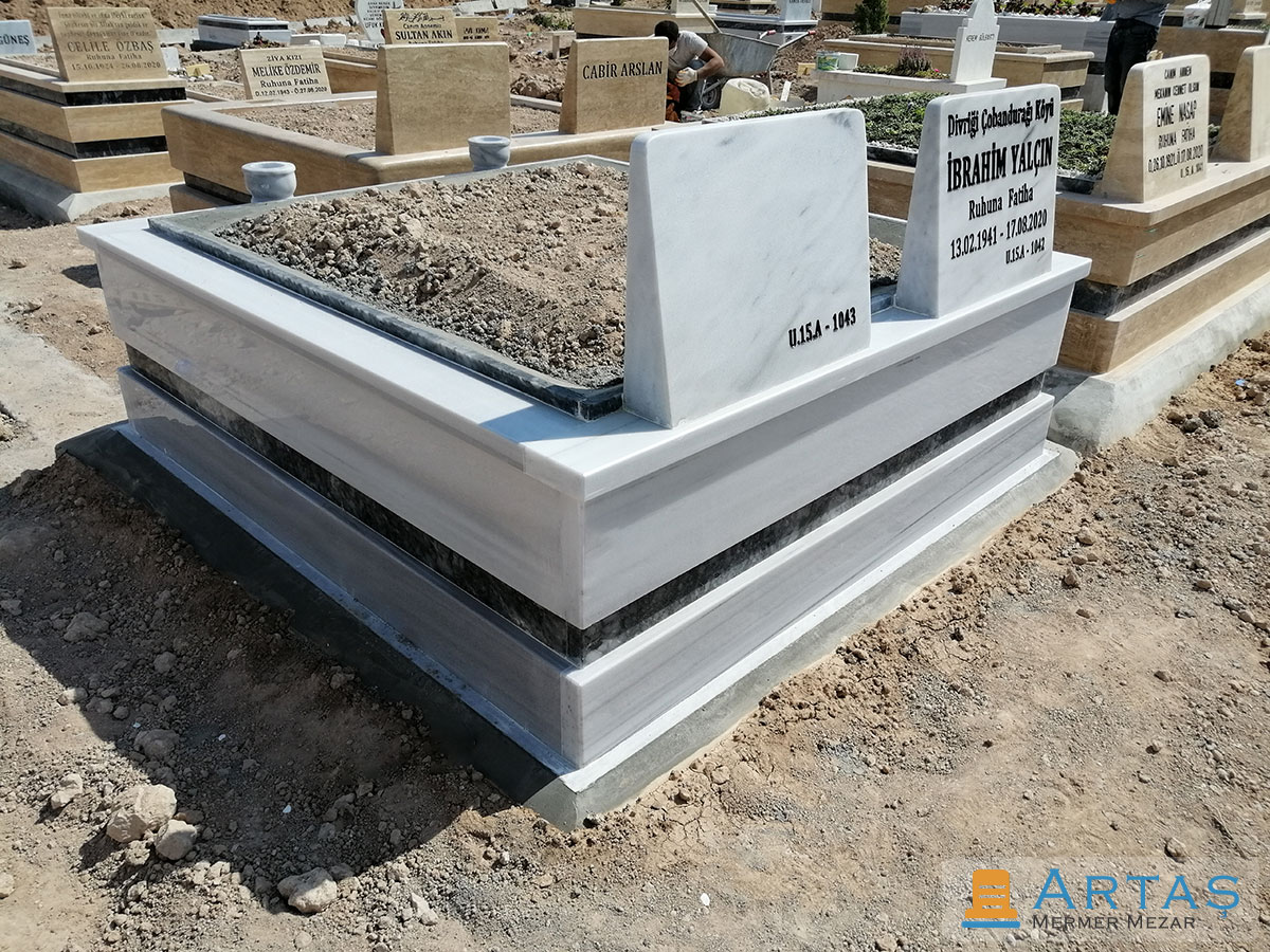 Çift Kişilik Marmara Beyazı 60cm Mezar Taşı Çift Kişilik Marmara Beyazı 60cm Mezar Taşı