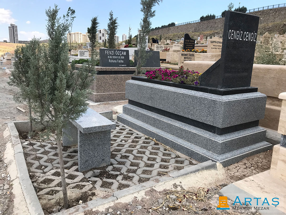 Tek Kişilik Beta Gri Profil Köşeli Blok Granit Mezar Tek Kişilik Beta Gri Profil Köşeli Blok Granit Mezar