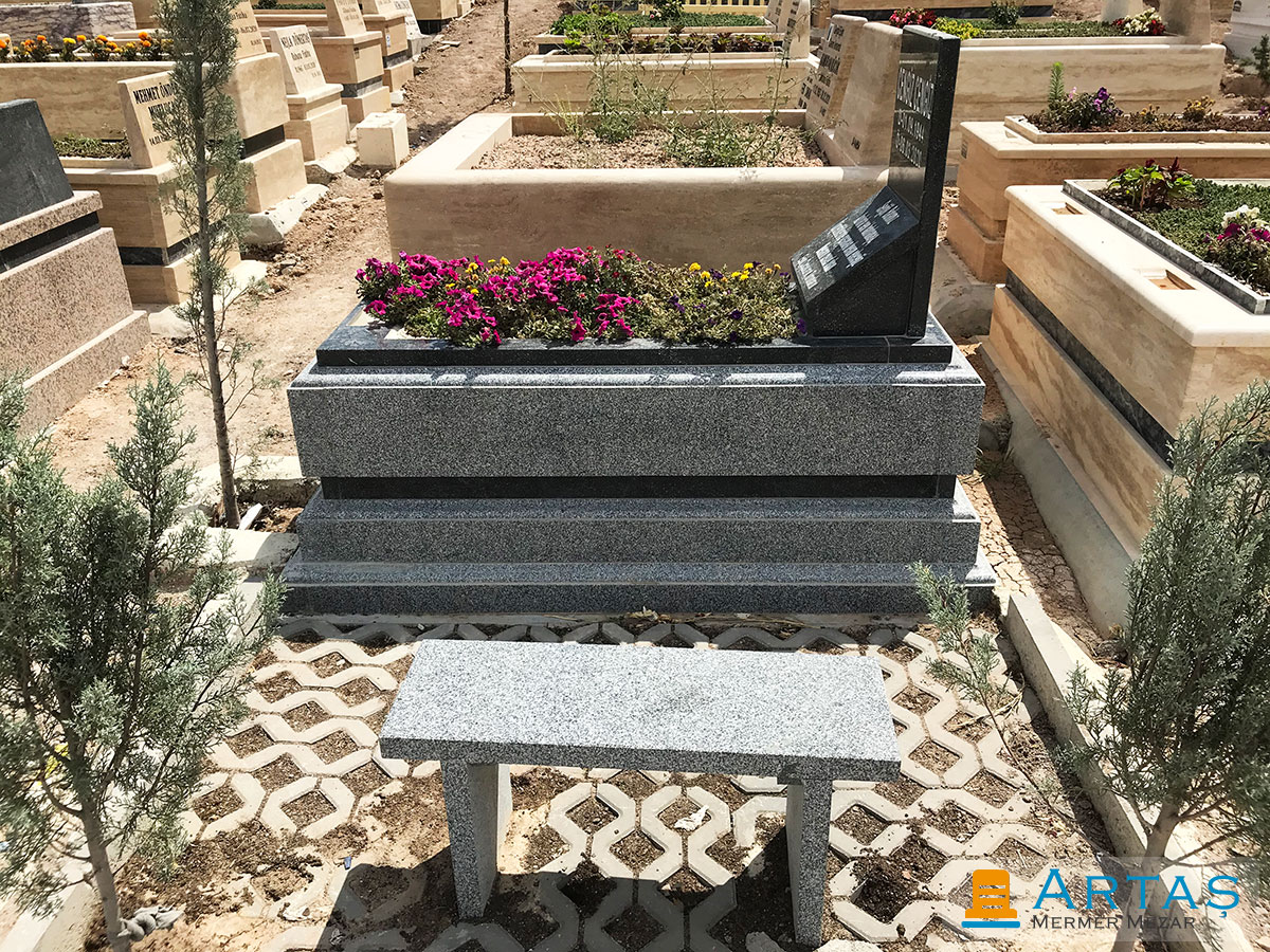Tek Kişilik Beta Gri Profil Köşeli Blok Granit Mezar Tek Kişilik Beta Gri Profil Köşeli Blok Granit Mezar