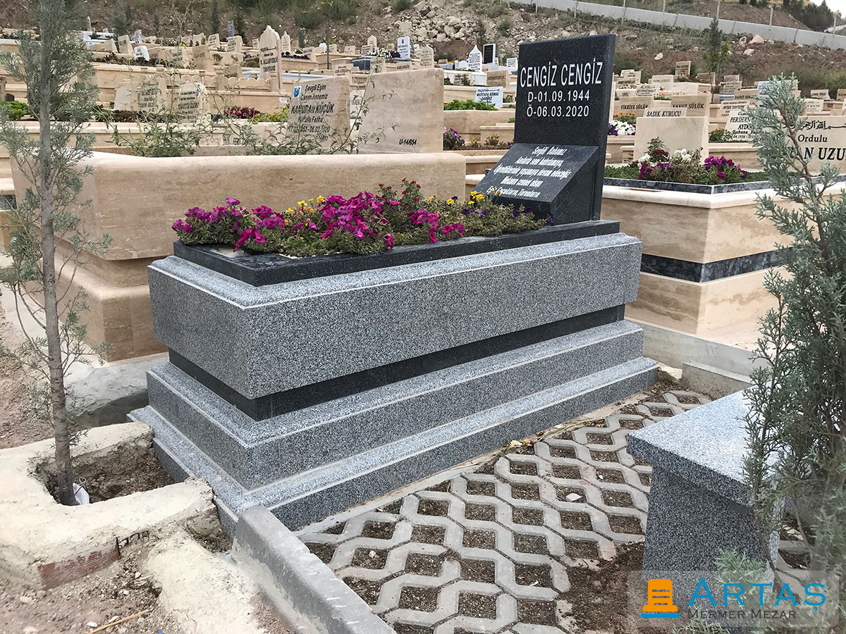 Tek Kişilik Beta Gri Profil Köşeli Blok Granit Mezar Tek Kişilik Beta Gri Profil Köşeli Blok Granit Mezar
